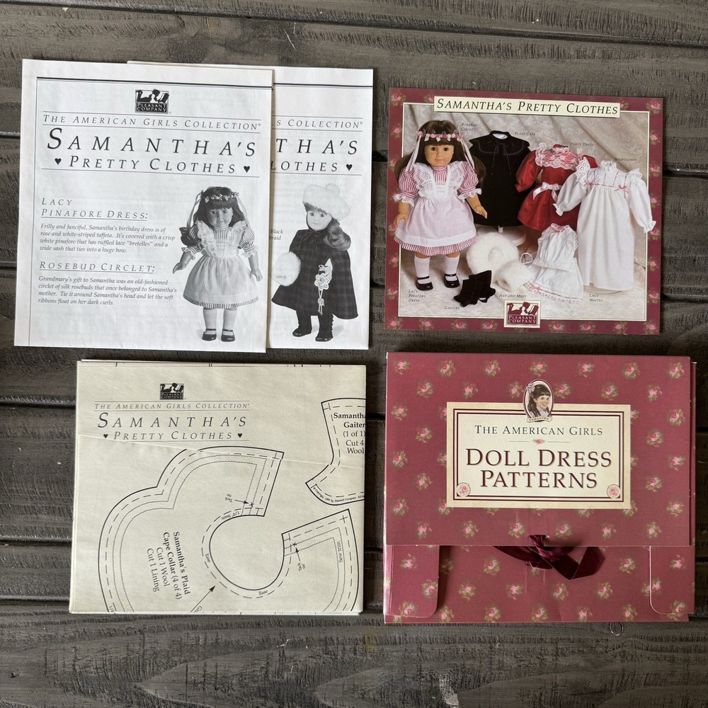 The American Girl Doll Dress Patterns Samantha Pleasant Company Complete Uncut